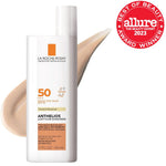 La Roche-Posay Anthelios tinted sunscreen benefit card — SPF 50 mineral protection