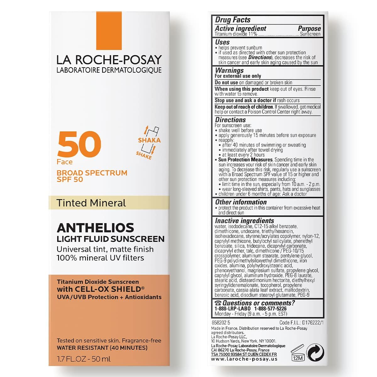 Anthelios tinted mineral sunscreen universal tint texture swatch
