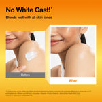 Anua Glow Natural face sunscreen tube showing oil-free texture