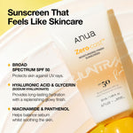 Anua Korean skincare hydrating sunblock product shot on white background