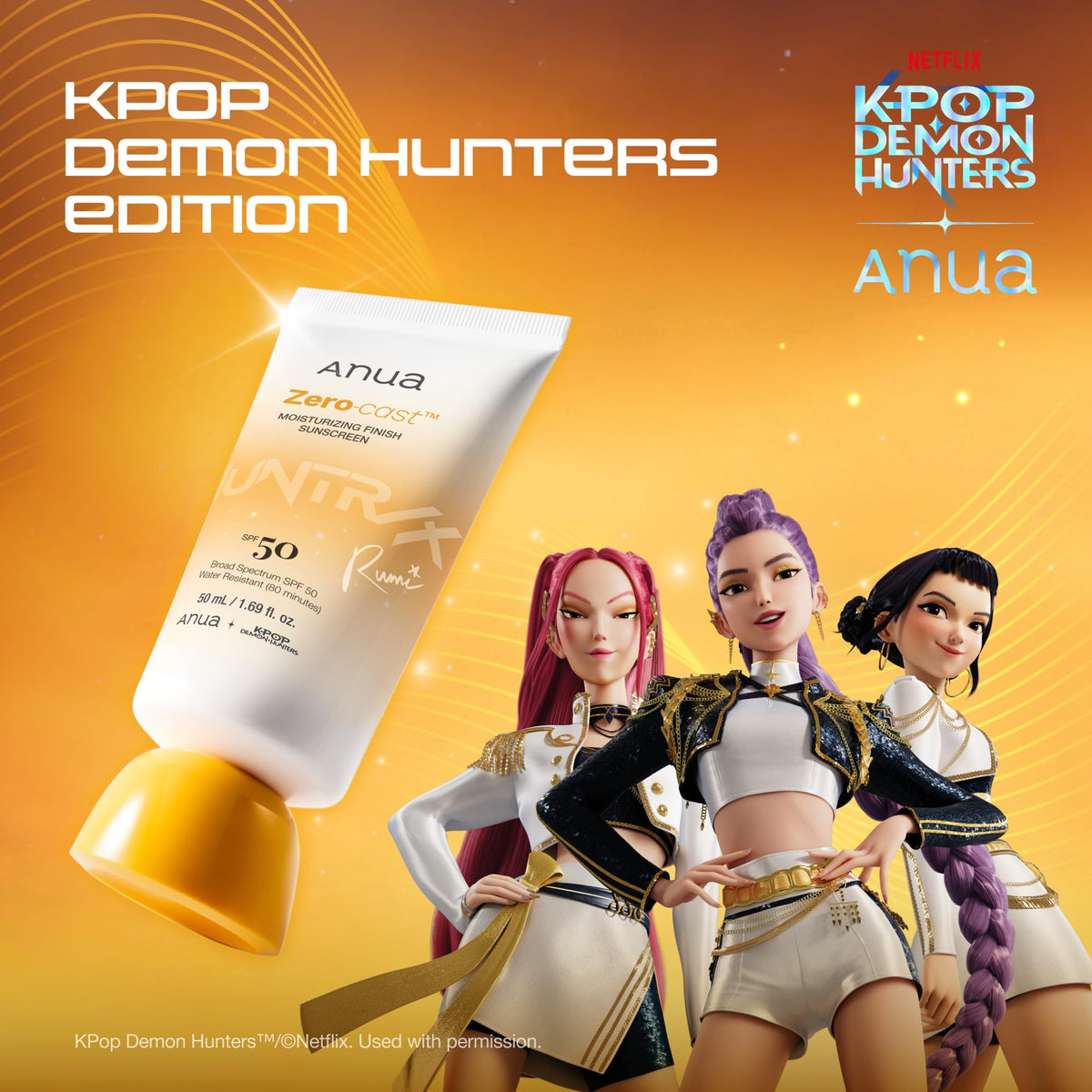 Authentic Anua imported sunscreen packaging detailing active ingredients