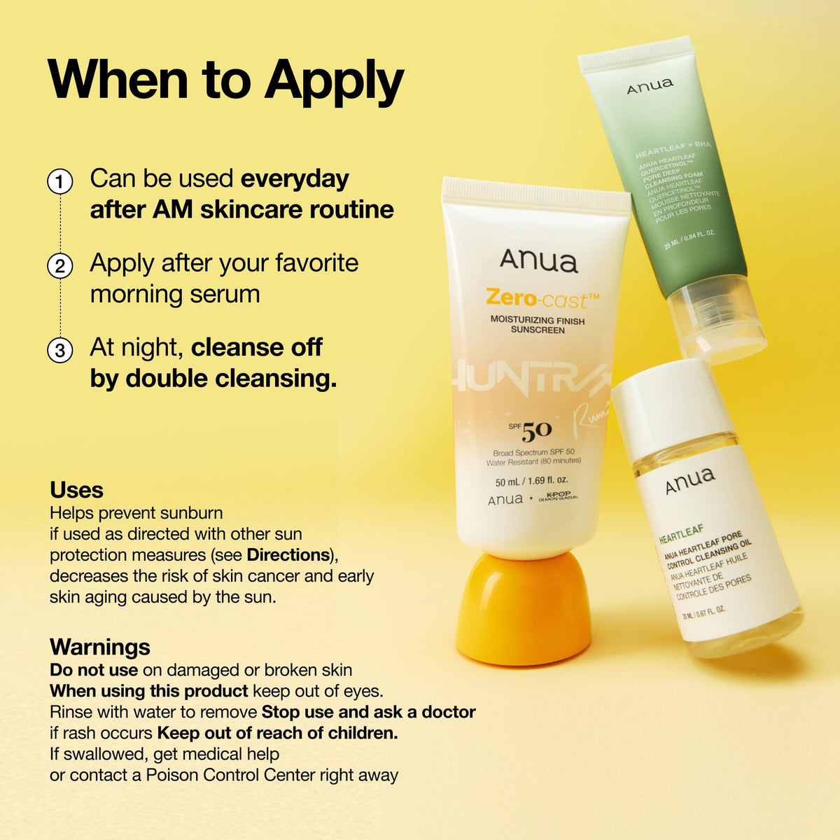 Anua KPop Demon Hunters Special Edition sunscreen lotion display view