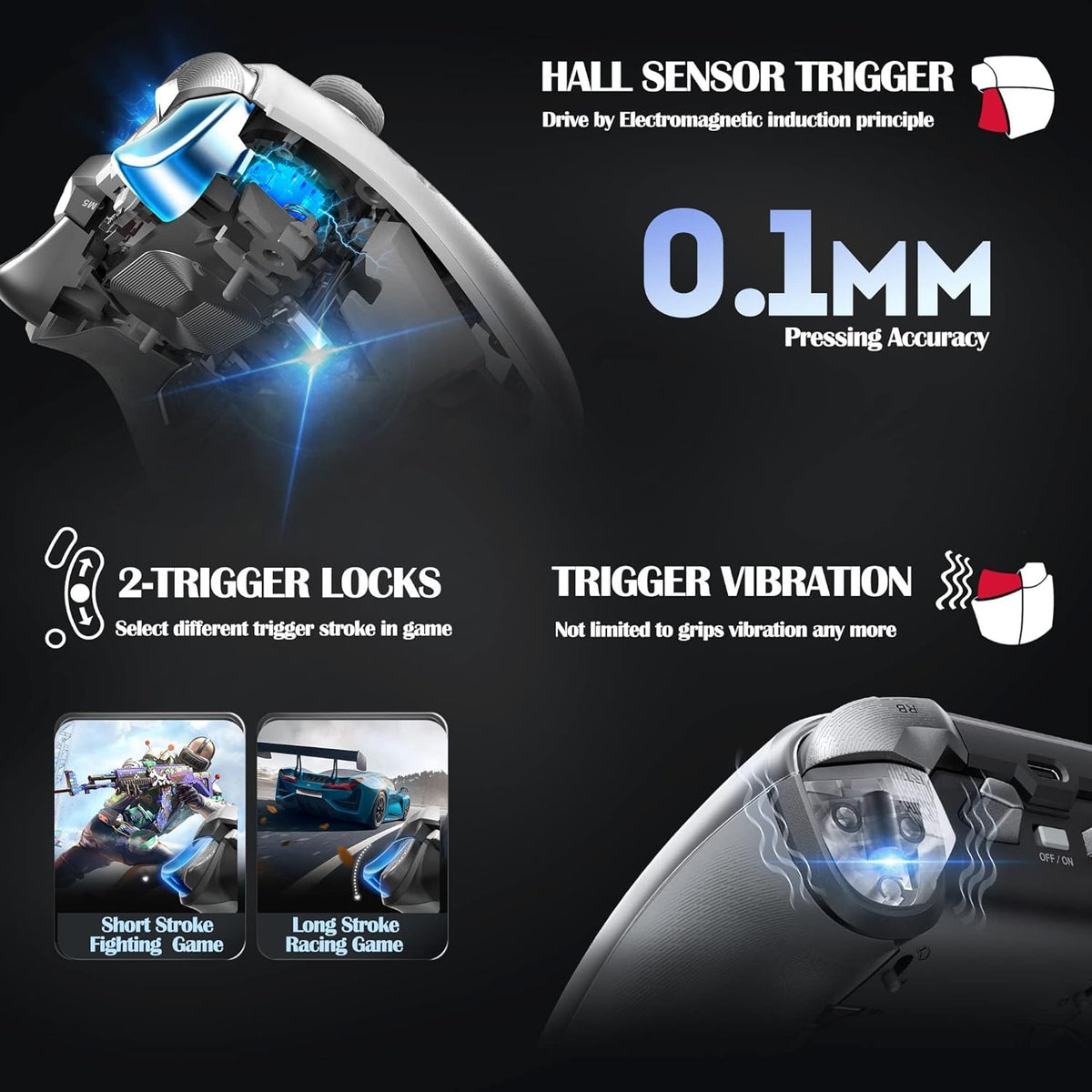 Beitong Zeus 2 Elite premium gaming controller alongside its included wireless USB dongle.