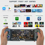 Joso telescopic phone gamepad extended to fit a large Android smartphone