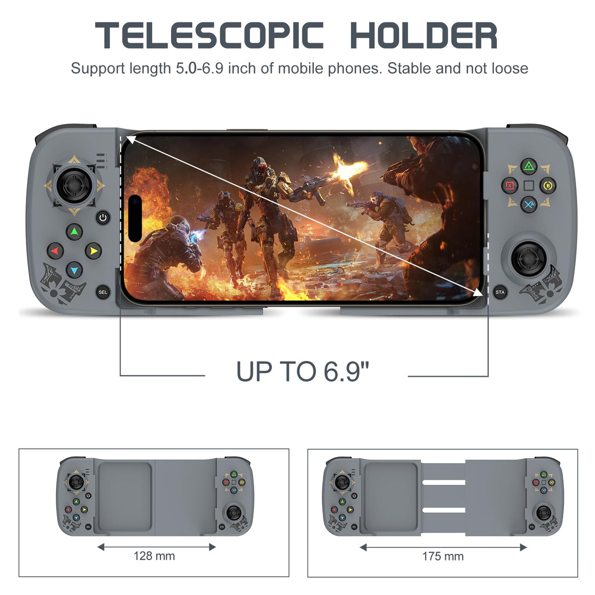 Joso phone gaming handle being used for cloud streaming with an iPhone