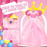Ecore Fun princess gowns and wedding dresses collection displayed alongside miniature doll jewelry.