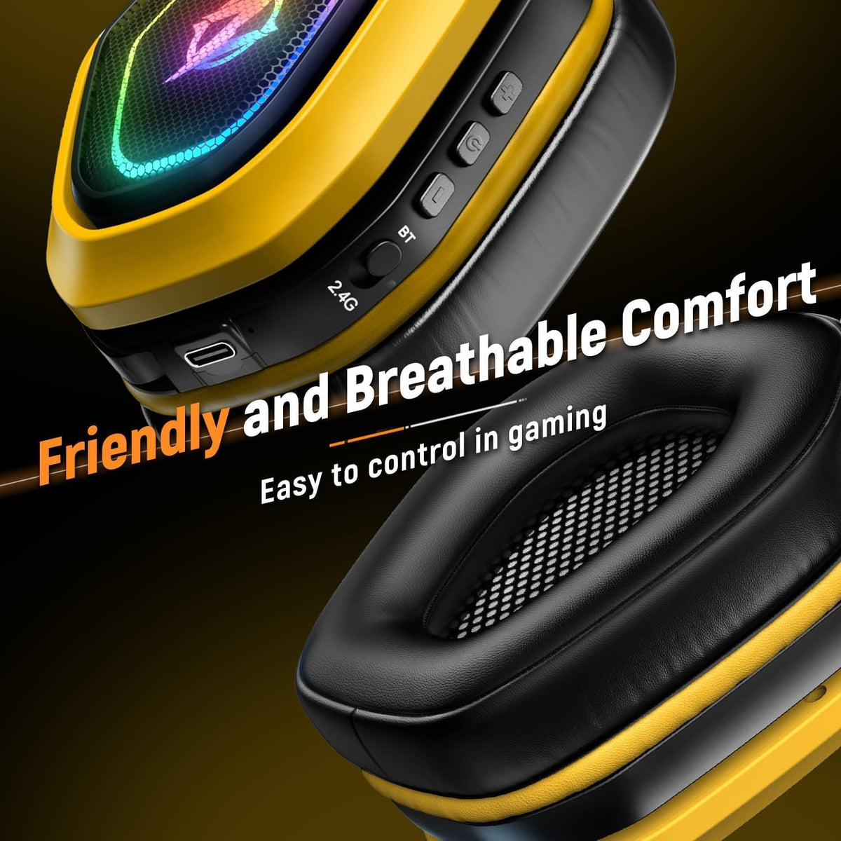 Ozeino gaming headphone wireless USB dongle and connectivity features