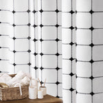 Premium linen blend black and white tassel curtain lifestyle view