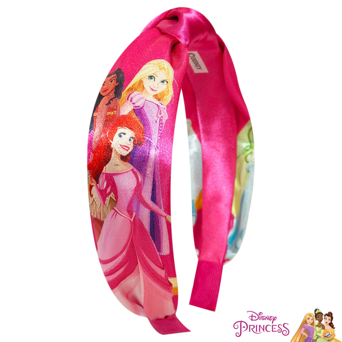 Close up view of the premium satin material and durable stitching on the children fashion headband.