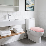 Washable absorbent shaggy toilet seat lid protector by Insun installed on a lid.