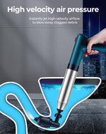 Electric toilet plunger showing visual barometer detail