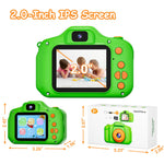 SplashNSpray toddler toy camera rear view highlighting the 2.0-inch LCD display screen and navigation buttons.
