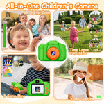 SplashNSpray digital camera packaging alongside the included accessories including the 32GB memory card and charging cable.