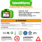 SplashNSpray toddler electronic toy camera with the protective lanyard attached for drop prevention.