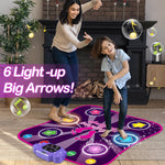Top down view of Bambilo electronic dance mat with 6 buttons