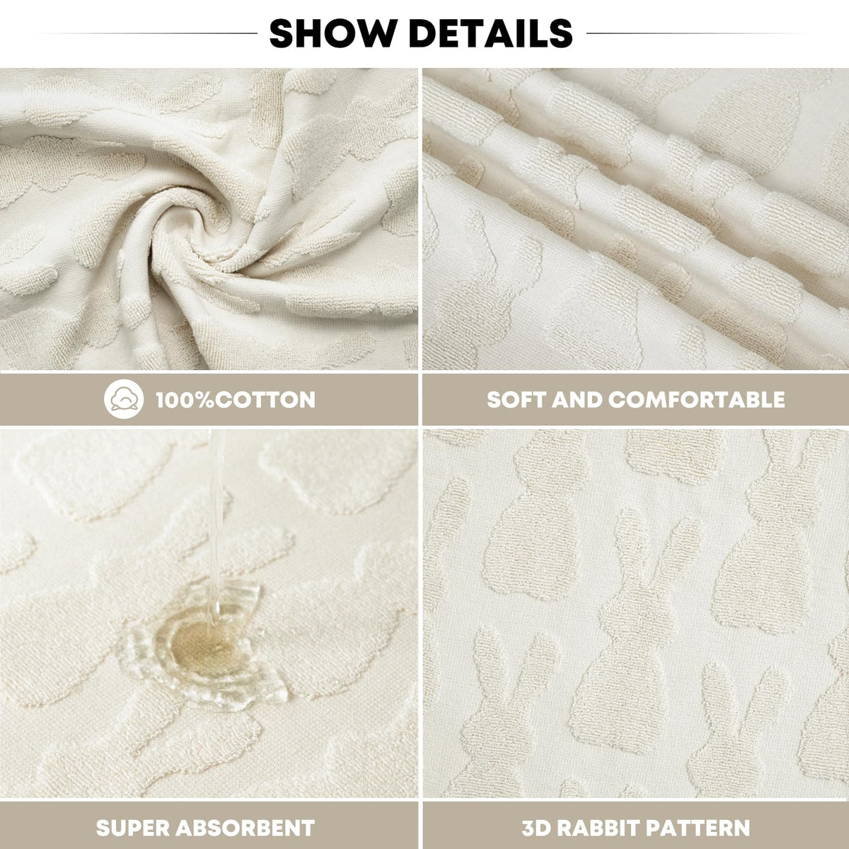 High quality 100 percent cotton hand towel flat lay