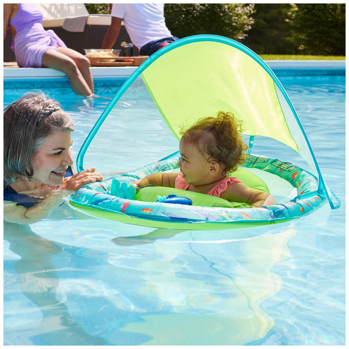 Detail of Hyper-Flate valve on SwimWays baby pool float
