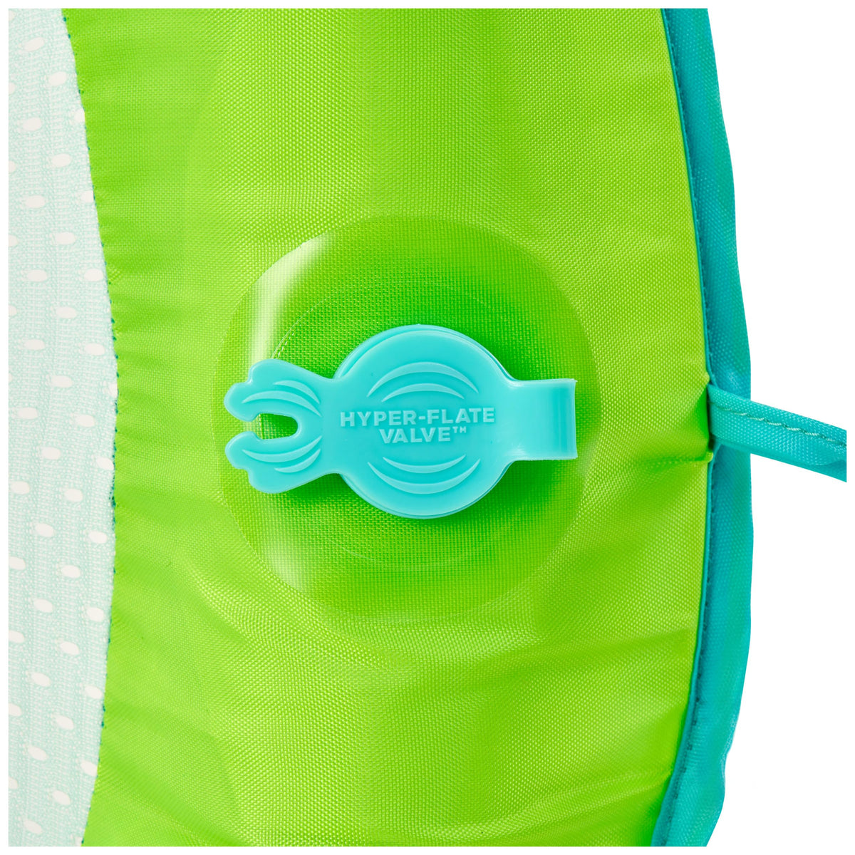 Toddler sitting comfortably in SwimWays Splash N Play float