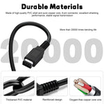 Puiixur handheld gaming link cord showcasing the thick flexible polyvinyl chloride jacket protection.