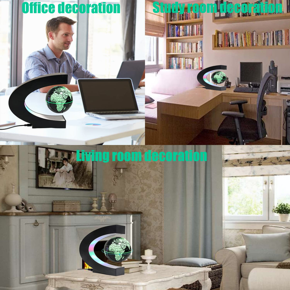 Rtosy magnetic globe levitating within the C-shaped frame