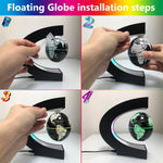 Rtosy floating globe illuminated in a dark room environment