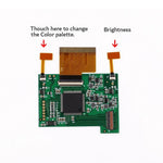 Replacement black glass lens and ribbon cable assembly for Nintendo Game Boy Color screen mod.