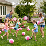 Adults playing water volleyball with the durable FuturePlusX premium pvc ball at a summer gathering.