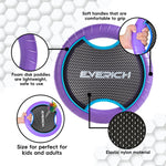Close up view of the flexible mesh center on the bouncy trampoline disc paddle.