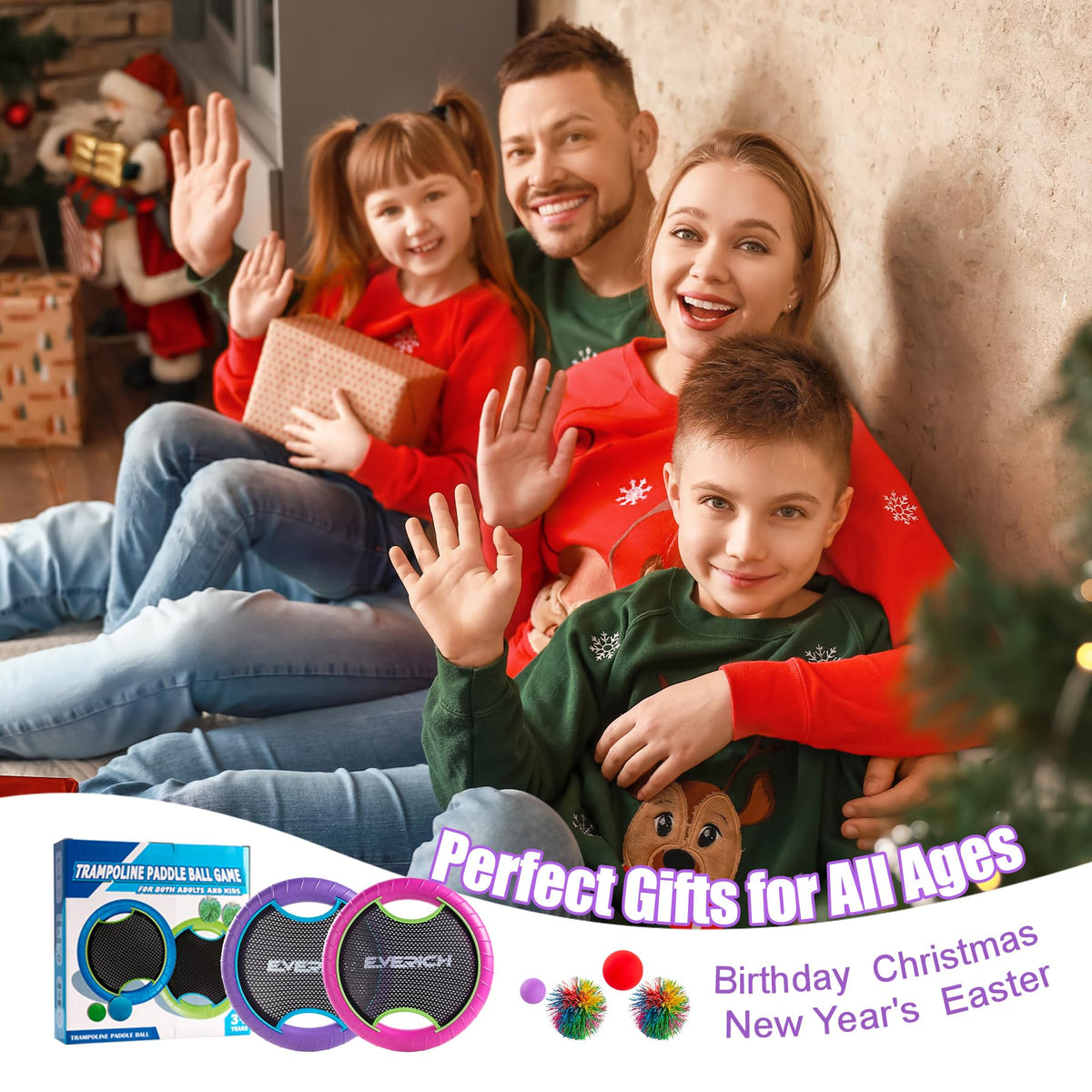 Children playing outdoors on a lawn tossing and catching with the purple trampoline disc.
