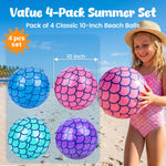 FUTUREPLUSX mermaid scale pool balls fully inflated ten inch size