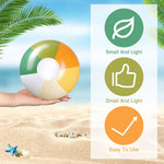 Deflated beach balls packed together to show compact storage