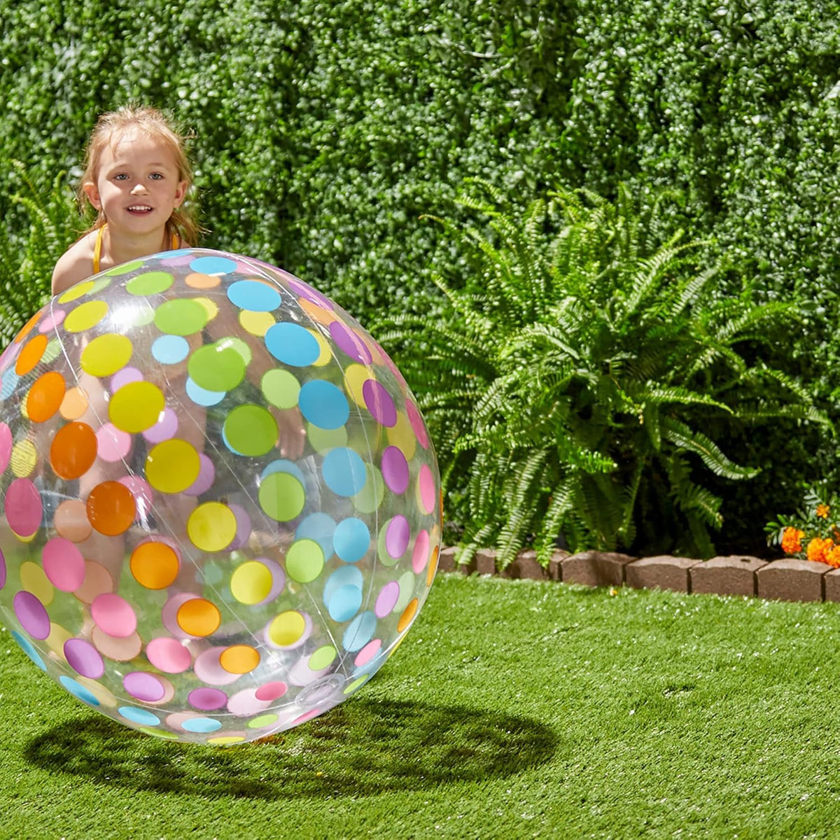 Intex giant beach ball packaging showing the authentic USA import details