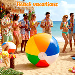 Kids and adults playing lawn games with an oversized LovesTown inflatable ball