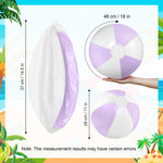 MiniInflat premium pastel beach balls being arranged as birthday party ornaments for outdoor games.