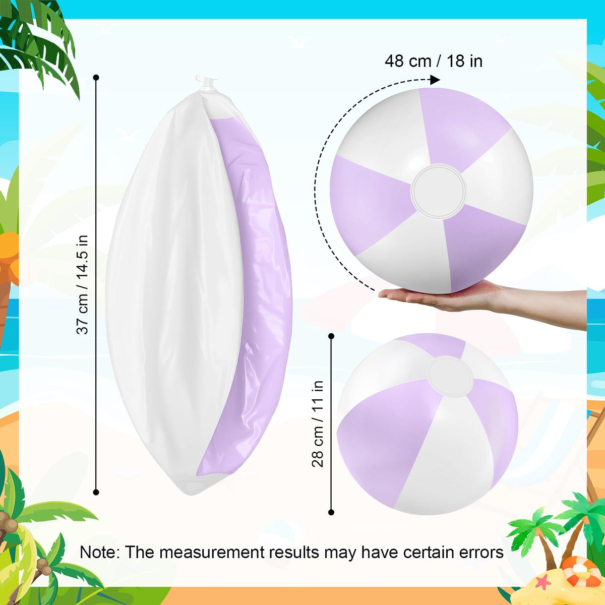 MiniInflat premium pastel beach balls being arranged as birthday party ornaments for outdoor games.