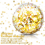 A person holding the inflated 24 inch Civaner sparkly party balloon under bright sunlight.