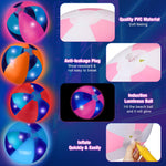 Close up view of the durable PVC material and heat welded seams on the colorful glow pool accessory.