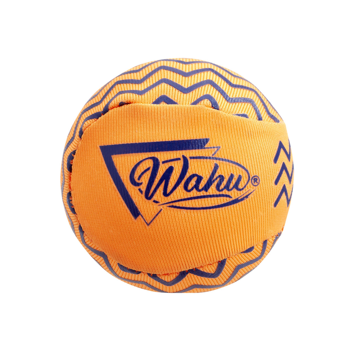 Wahu waterproof water skipping ball held in hand highlighting the travel friendly size