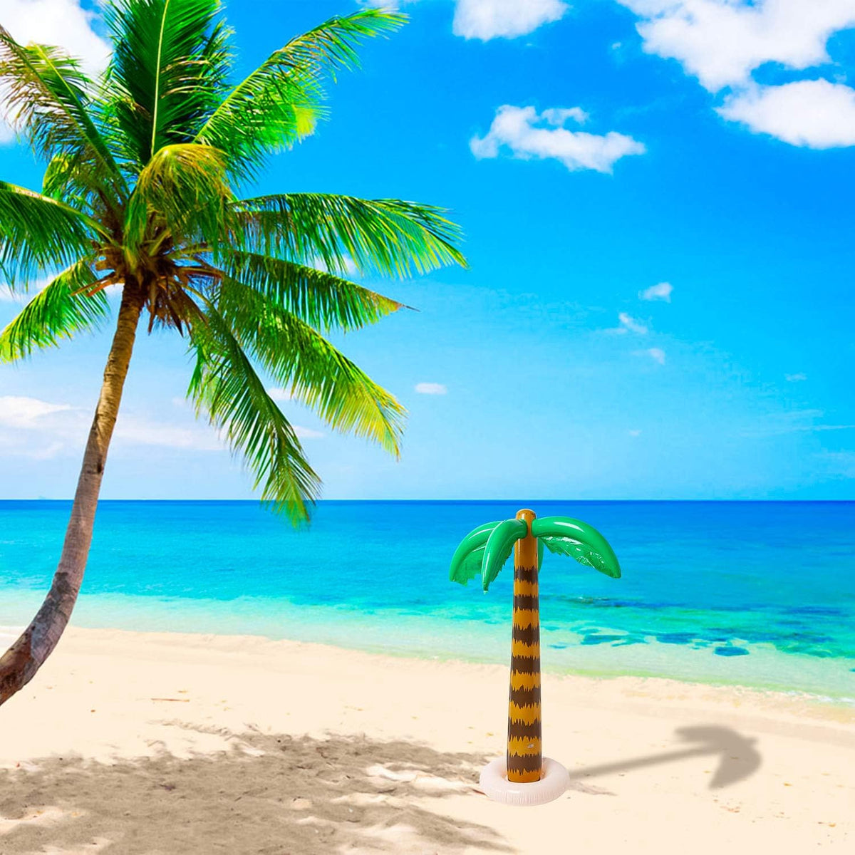 Ten pack collection of R HORSE Hawaiian beach party inflatables laid out.