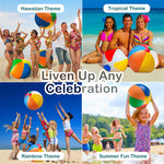 Deflated and compactly folded heavy duty vinyl beach balls ready for travel and storage