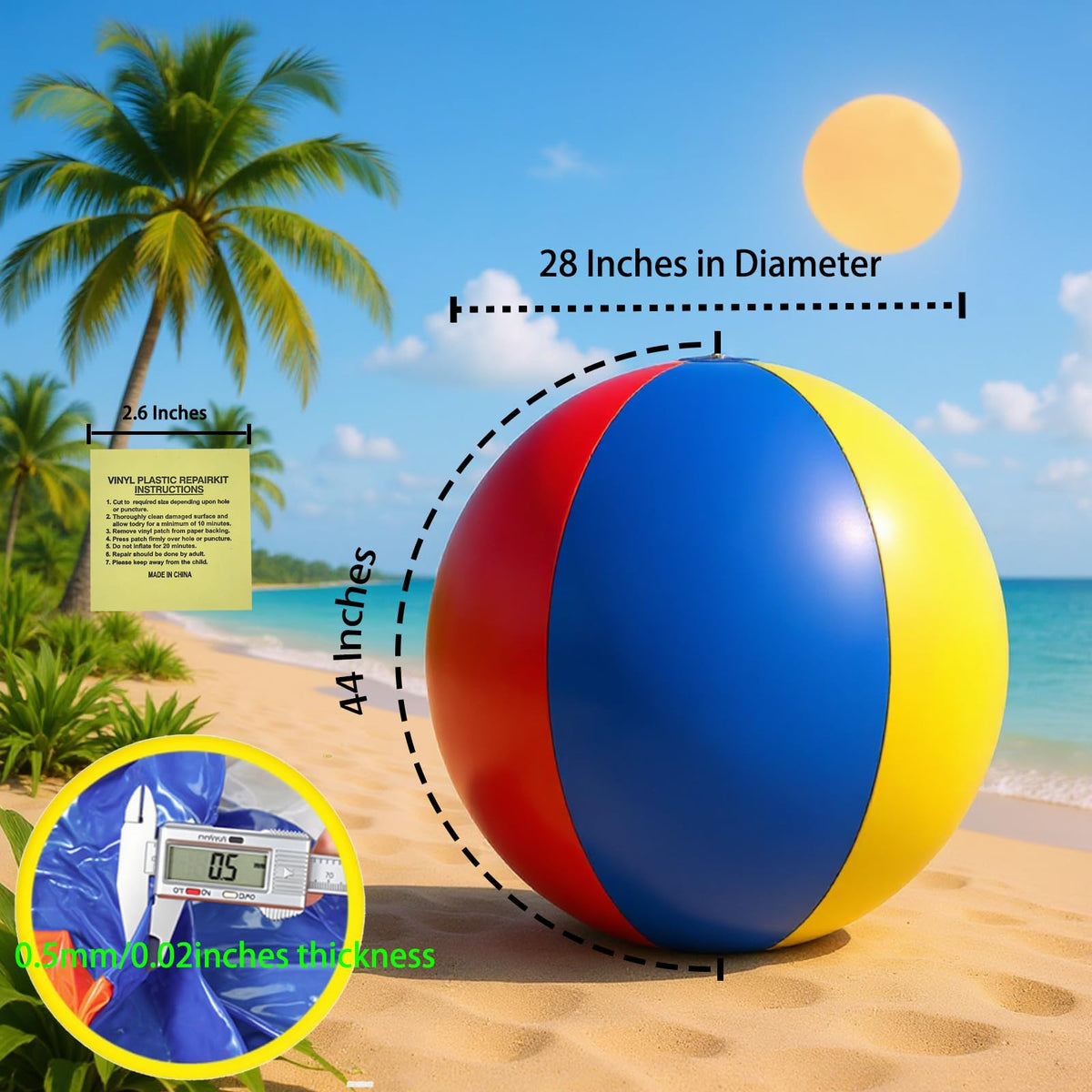 Close-up details of the durable double-layer air nozzle on the Nujzuir giant beach ball
