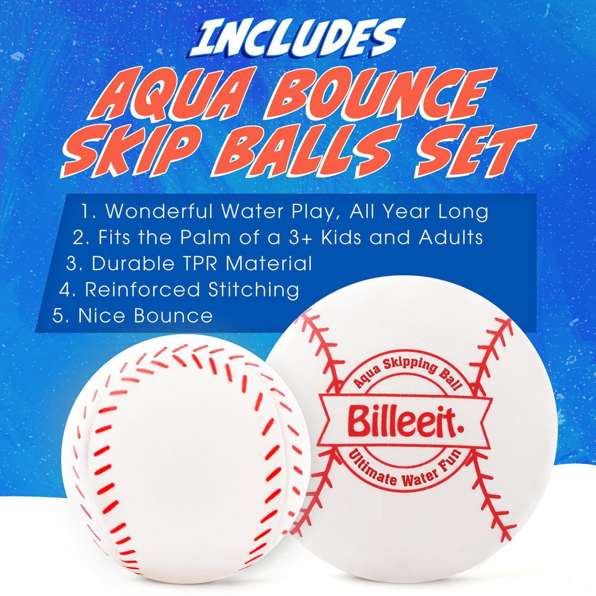 Billeeit premium thermoplastic rubber water skimming discs for kids and adults