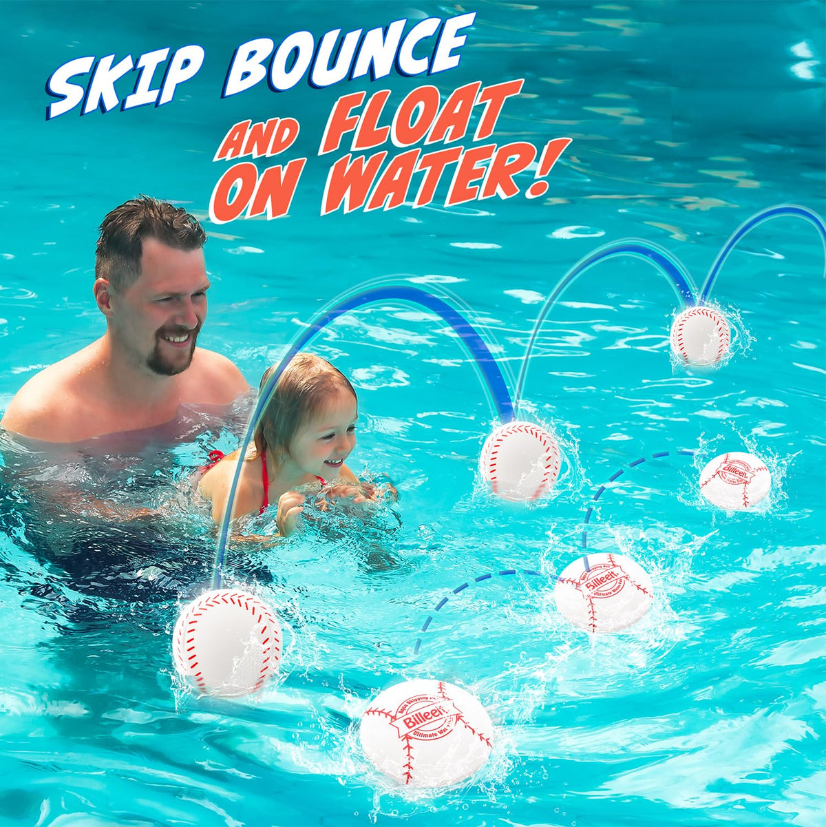 Billeeit high visibility sports themed water toys for beach and lake activities