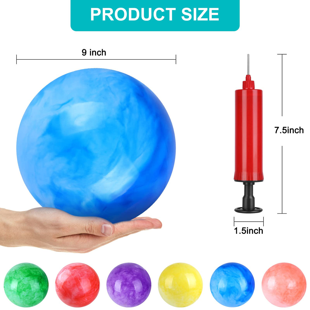 Close up view of the durable burst resistant polyvinyl chloride material texture on the inflatable play ball.