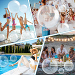Sratte 5 inch small transparent party favor balls stacked together in a bulk pile