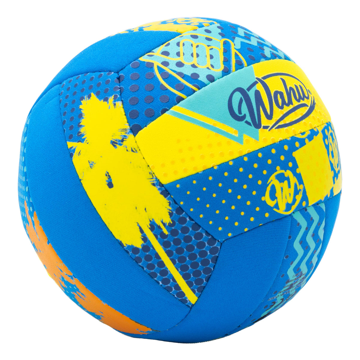 Wahu blue 6.5 inch water ball showing neoprene texture