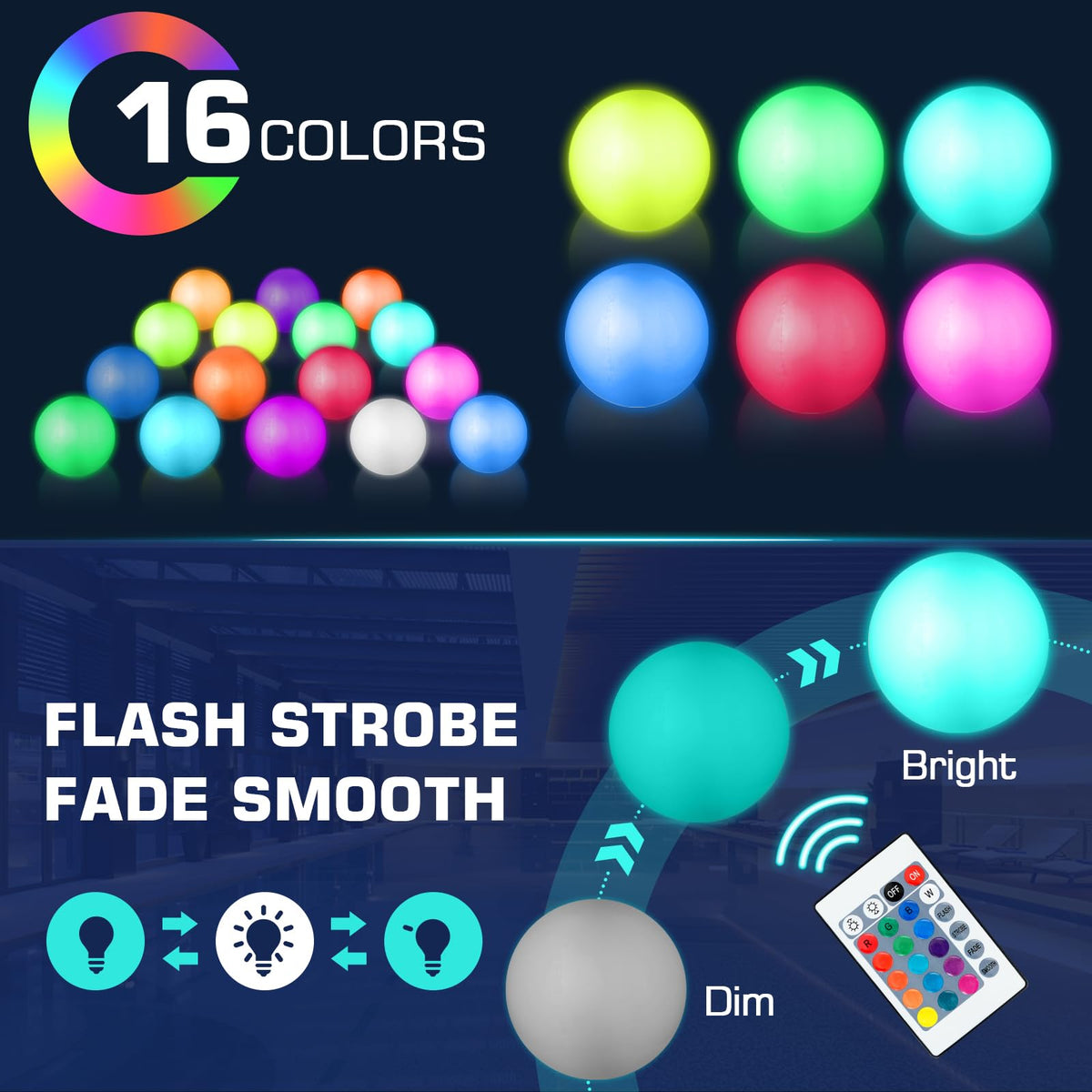 Color changing glowing floating lights for backyard night parties