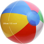 PENTA ANGEL blow up rainbow water toy floating on clear blue swimming pool water.