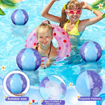 A close up view of the durable PVC material and child safe air valve on the Leyndo snowflake pool toy.
