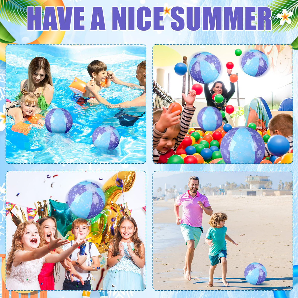 Leyndo kids summer beach ball being deflated and folded into a compact travel size for holiday storage.